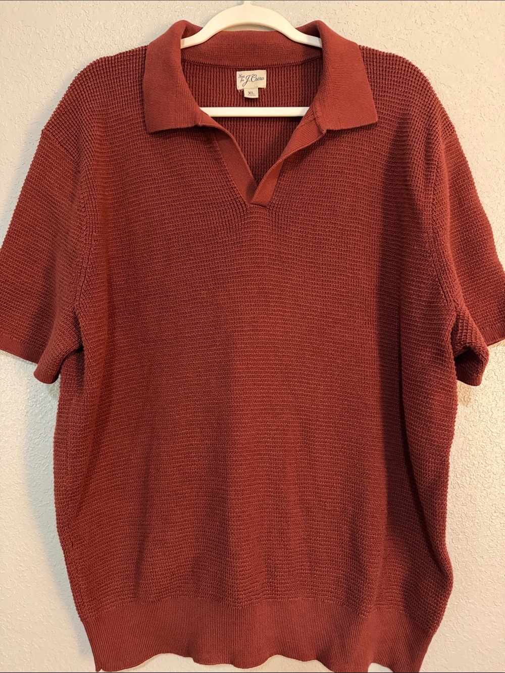 J. Crew Men’s Short Sleeve Knit Polo - Rusty Brick